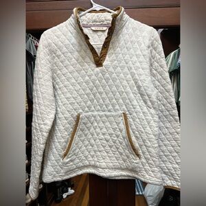 Orvis XS Quilted Pullover with Brown Accents